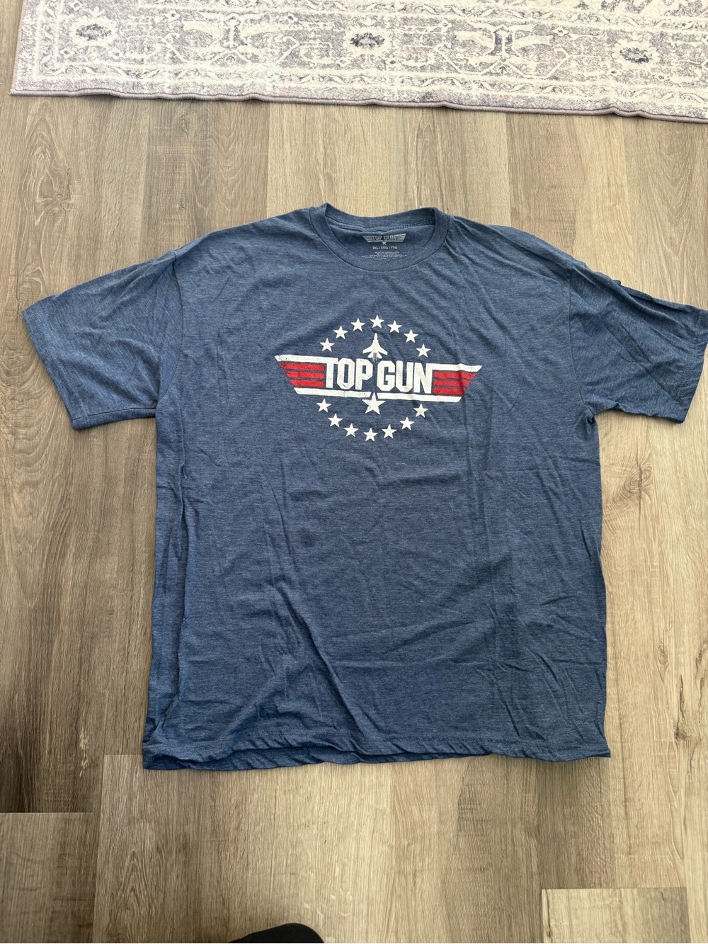 Navy Blue Top Gun Graphic Short Sleeve Tee Shirt
